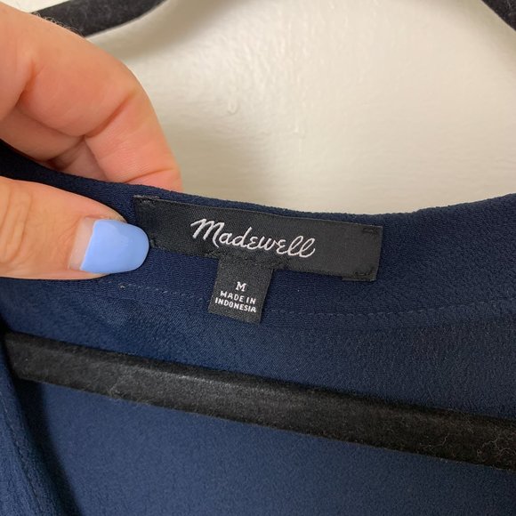 Madewell Blue Ruffle-Sleeve Easy Dress Medium - Picture 4 of 7